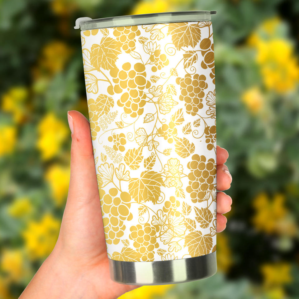 Gold Grape Pattern Tumbler