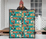 Camera Pattern Print Design 03 Premium Quilt