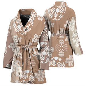 Beautiful Hexagon Japanese  Pattern Women'S Bathrobe