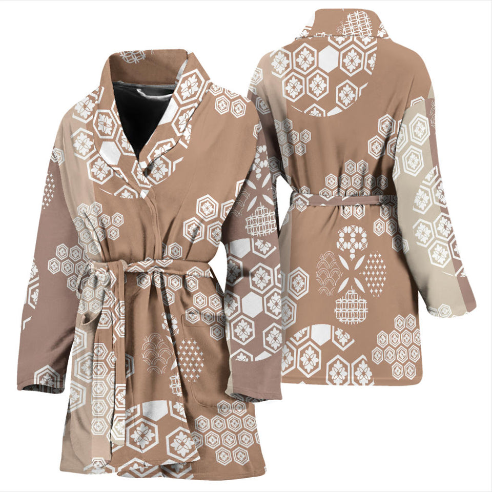 Beautiful Hexagon Japanese  Pattern Women'S Bathrobe