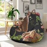 Horse Head Wild Roses Pattern Bean Bag Cover