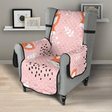 Cute fox pattern pink background Chair Cover Protector