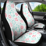 Clock Time Pattern Blackground Universal Fit Car Seat Covers