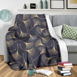 Gold Ginkgo Leaves Premium Blanket