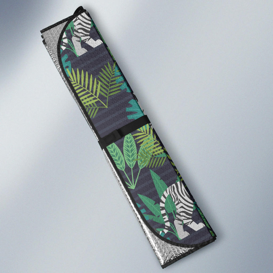 White Bengal Tigers Tropical Plant Car Sun Shade