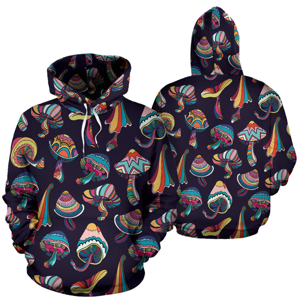 Colorful Mushroom Pattern Men Women Pullover Hoodie