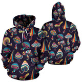 Colorful Mushroom Pattern Men Women Pullover Hoodie