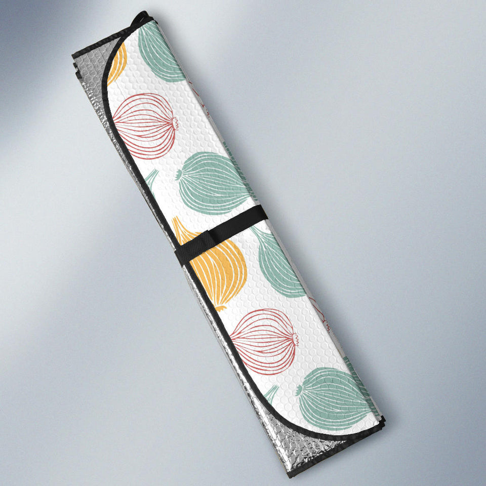 Colorful Onions White Background Car Sun Shade