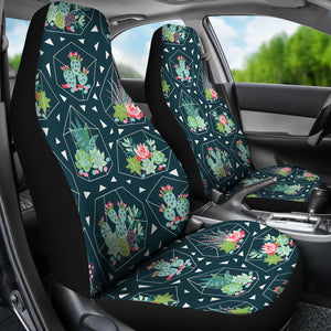 Cactus Glass Terrarium Pattern Universal Fit Car Seat Covers