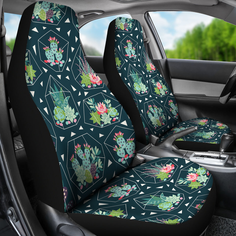 Cactus Glass Terrarium Pattern Universal Fit Car Seat Covers