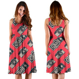 Camera Pattern Print Design 05 Sleeveless Midi Dress