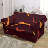 Boomerang Australian Aboriginal Ornament Circle Black Background Loveseat Couch Slipcover