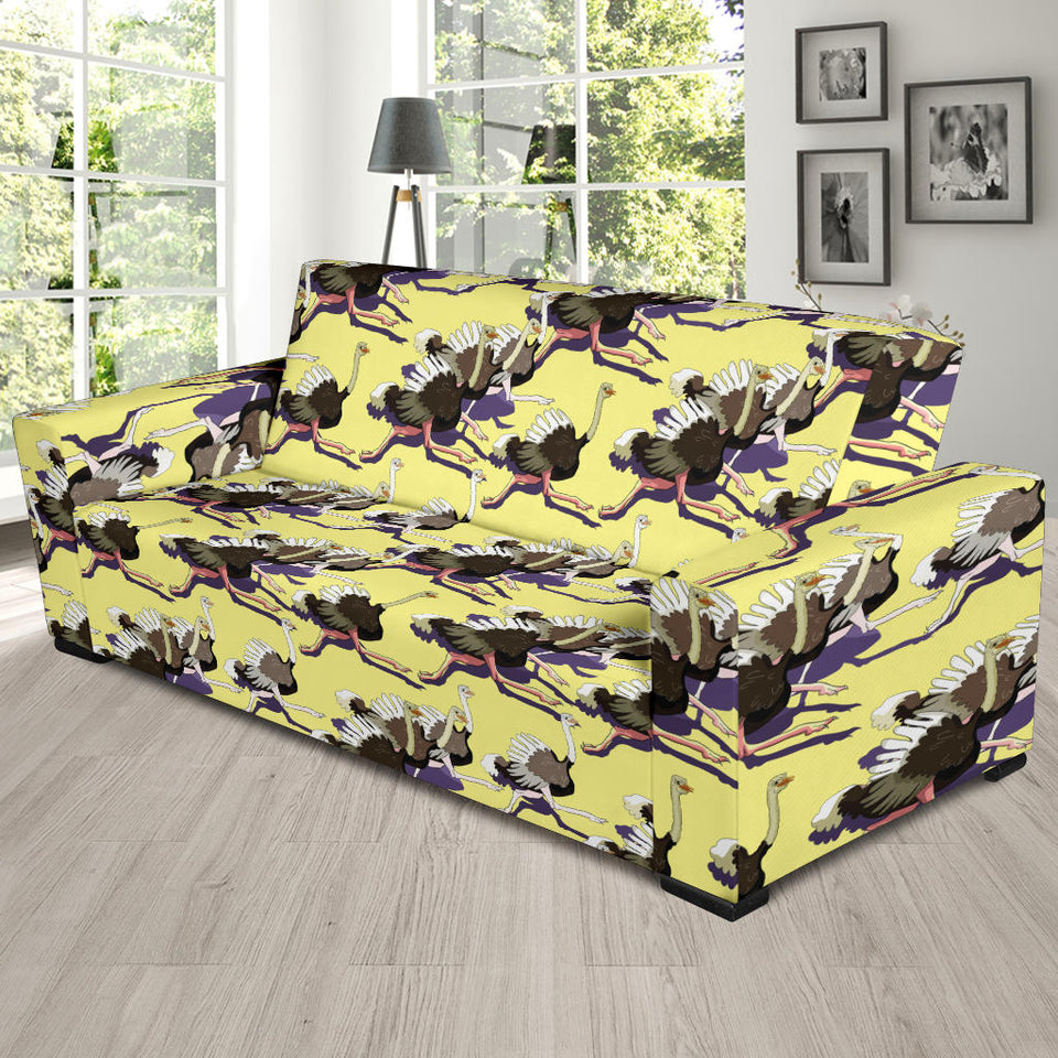 Ostrich Pattern Print Design 04 Sofa Slipcover