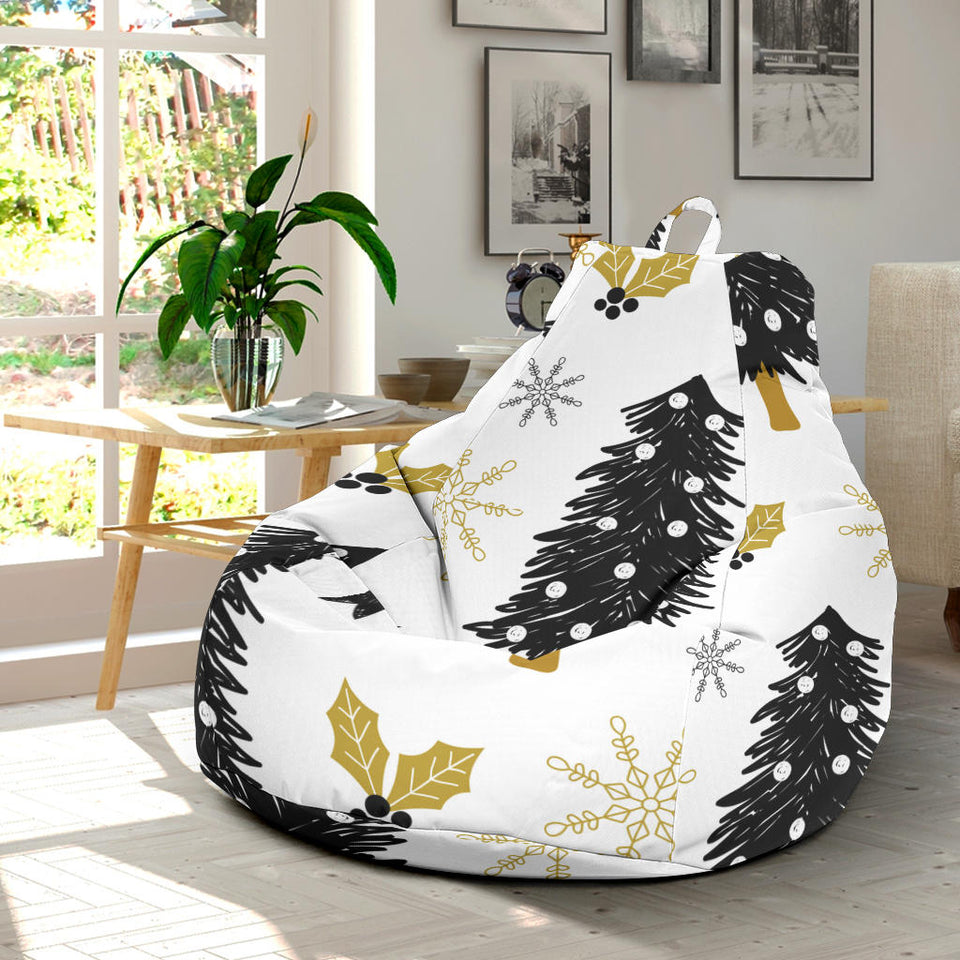 Christmas Tree Holly Snow Star Pattern Bean Bag Cover