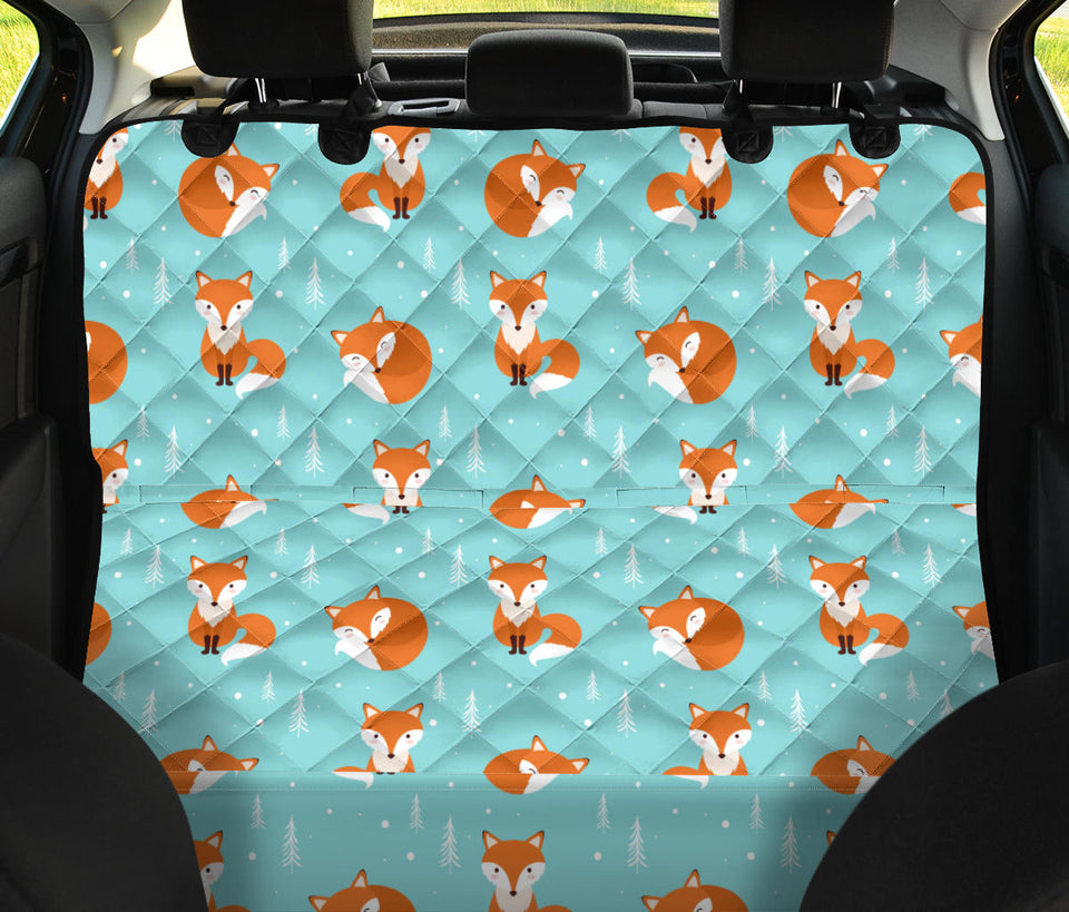 Fox Pattern Blue B Ackground Dog Car Seat Covers
