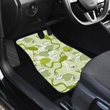 Cute Frog Dragonfly Pattern Front And Back Car Mats