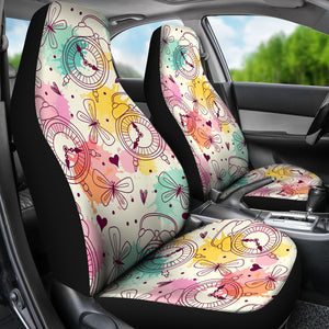 Clock Butterfly Pattern Universal Fit Car Seat Covers