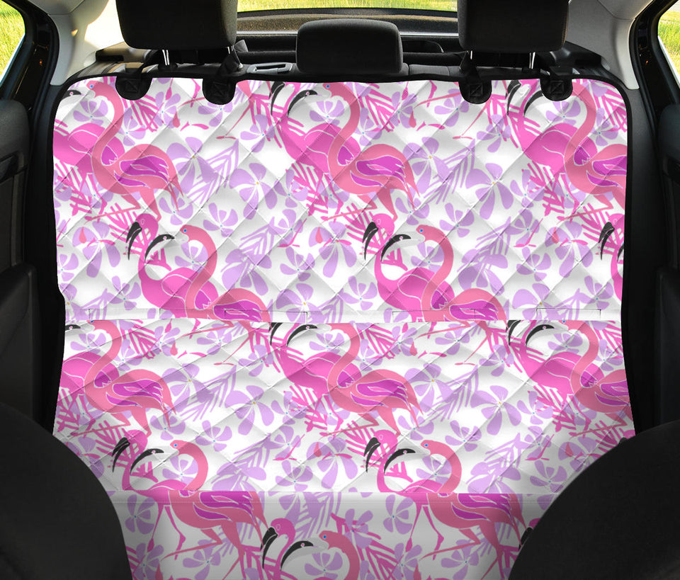 Pink Flamingo Flower Pattern Dog Car Seat Covers