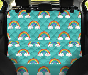 Rainbow Pattern Green Background Dog Car Seat Covers