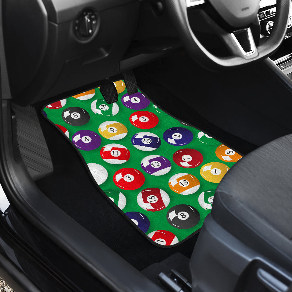 Billiard Ball Pattern Print Design 02 Front and Back Car Mats