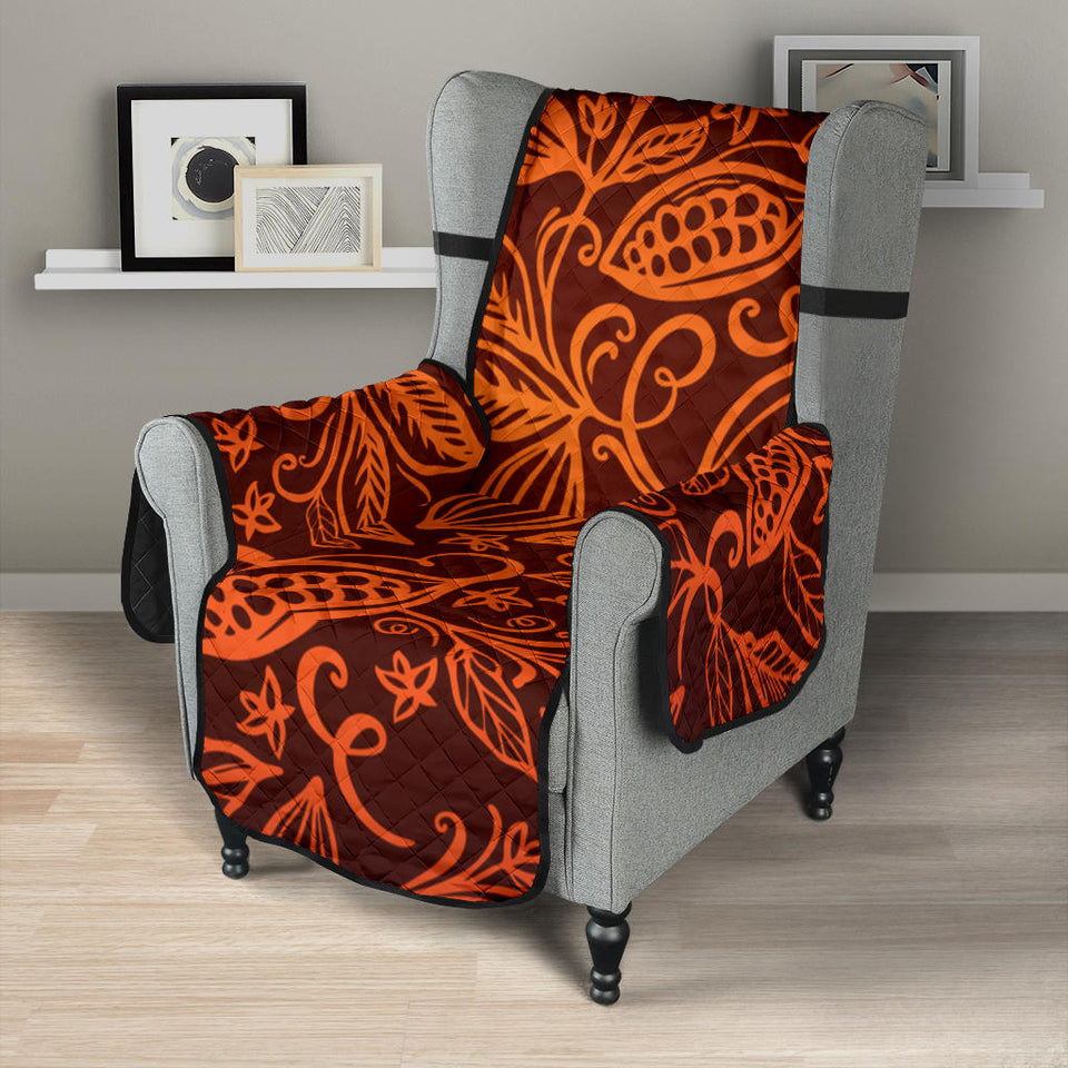 cocoa beans tribal polynesian pattern Chair Cover Protector