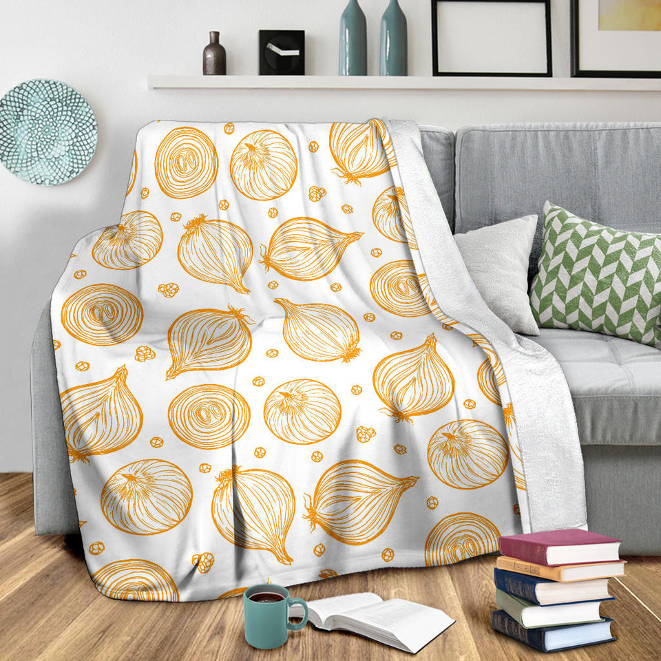 Hand Drawn Onion Pattern Premium Blanket