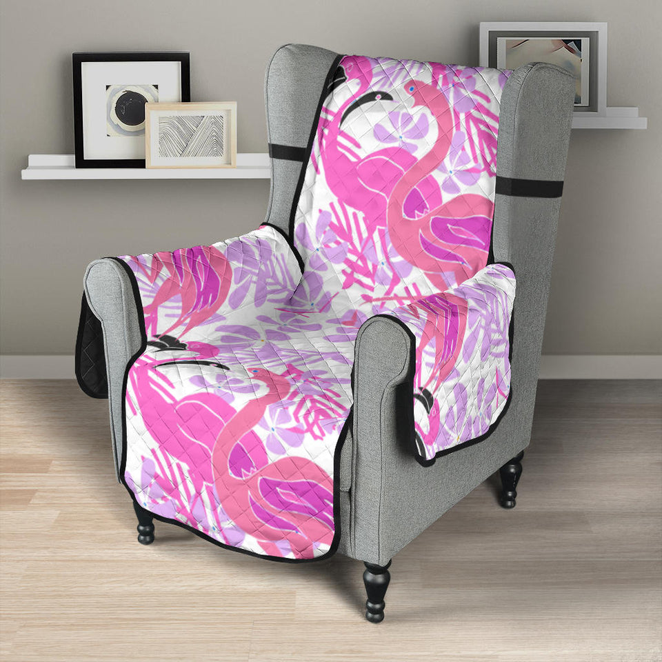 Pink flamingo flower pattern Chair Cover Protector