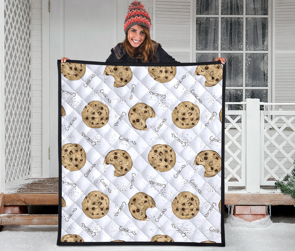 Sketch Style Cookie Pattern Premium Quilt