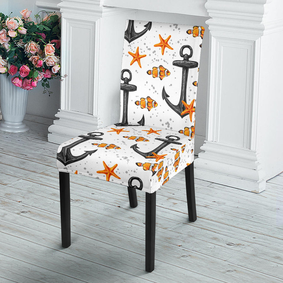 Clown Fish Pattern Print Design 02 Dining Chair Slipcover