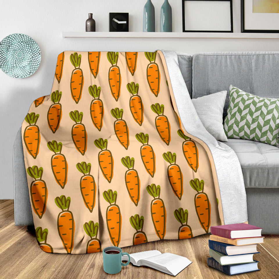 Carrot Pattern Print Design 04 Premium Blanket