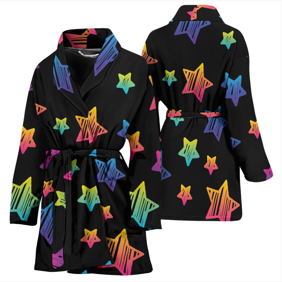 Colorful Star Pattern Women'S Bathrobe