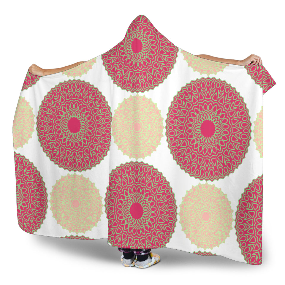 Circle Indian Pattern Hooded Blanket