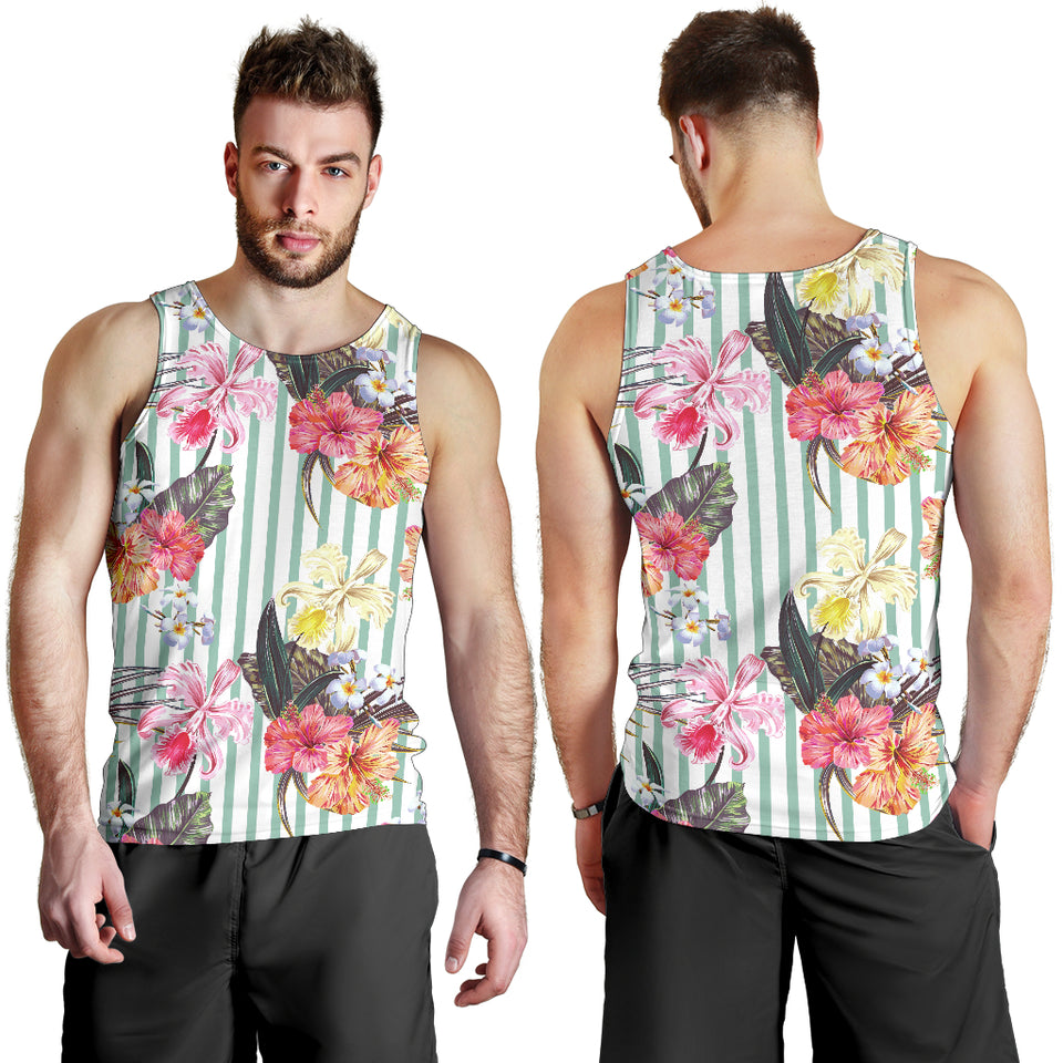 Colorful orchid flower pattern Men Tank Top