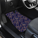 Eggplant Pattern Print Design 04 Front and Back Car Mats