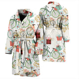 Bicycle Pattern Print Design 05 Men's Bathrobe