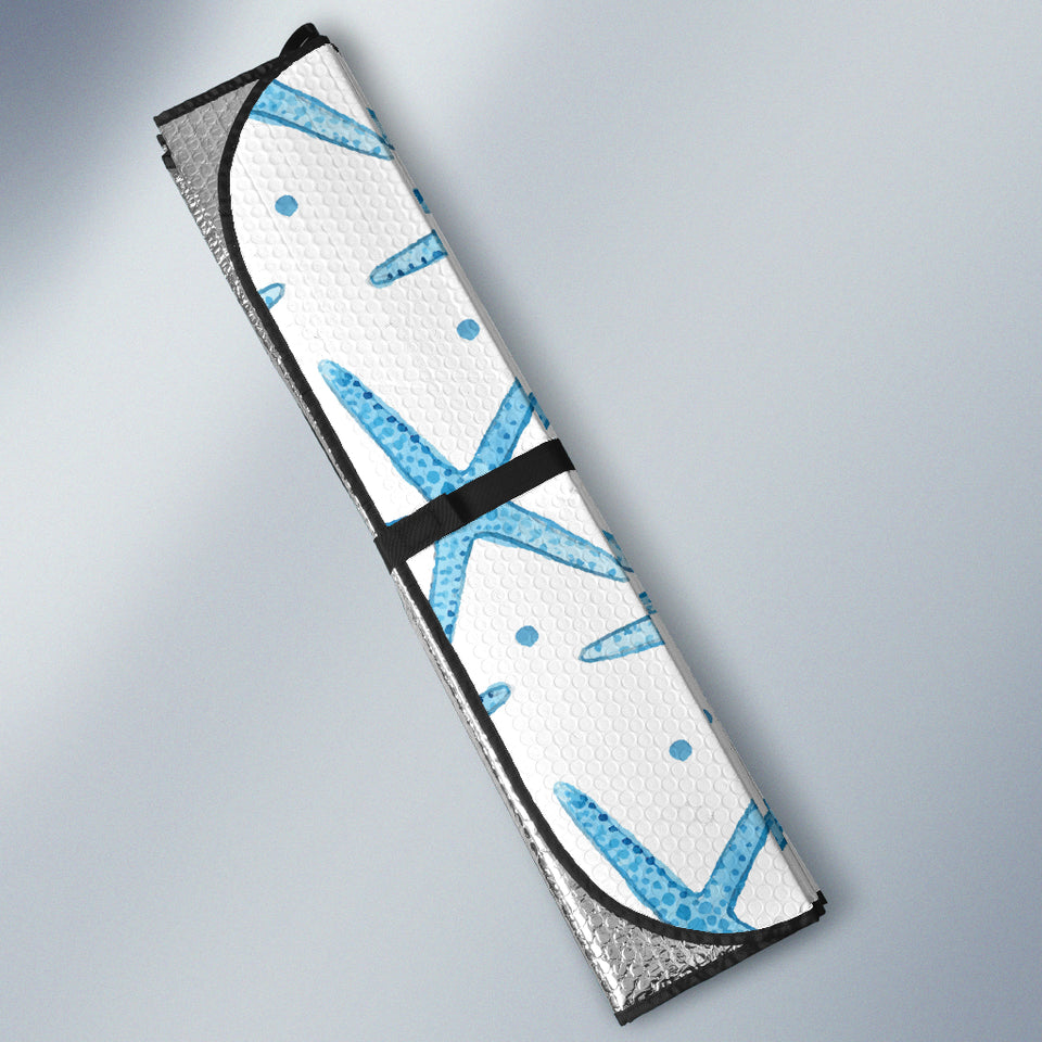 Watercolor Starfish Pattern Car Sun Shade