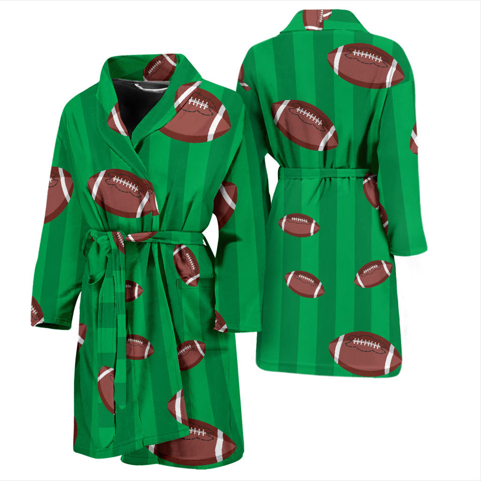 American Football Ball Field Background Men'S Bathrobe