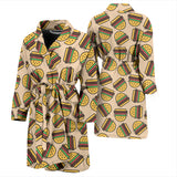 Hamburger Pattern Print Design 01 Men's Bathrobe