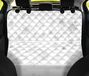Snowflake Pattern White Background Dog Car Seat Covers