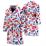 British Pattern Print Design 01 Men's Bathrobe