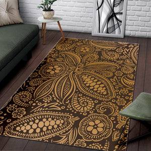 Cocoa Beans Tribal Polynesian Pattern Background Area Rug