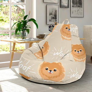 Cute Brown Pomeranian Puppy Bean Bag Cover