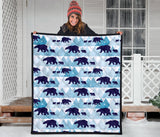 Polar Bear Winter Snow Pattern Premium Quilt