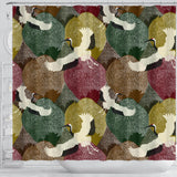 Japanese Cranes Flying Forest Dot Pattern Shower Curtain Fulfilled In US