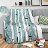 Crows Christmas Hat Scarf Premium Blanket