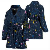 Space Pattern With Planets, Comets, Constellations And Stars Women'S Bathrobe