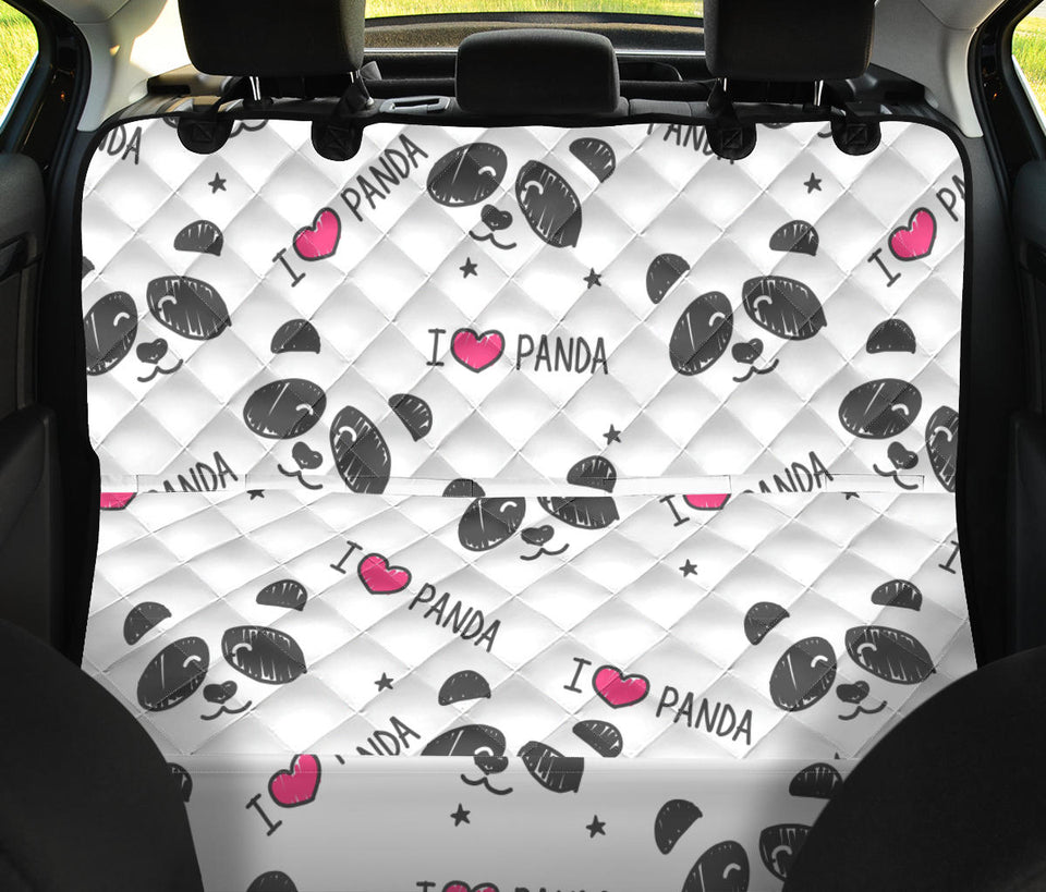 Hand Drawn Faces Of Pandas Pattern Dog Car Seat Covers