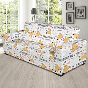 Greyhound Pattern Print Design 03 Sofa Slipcover