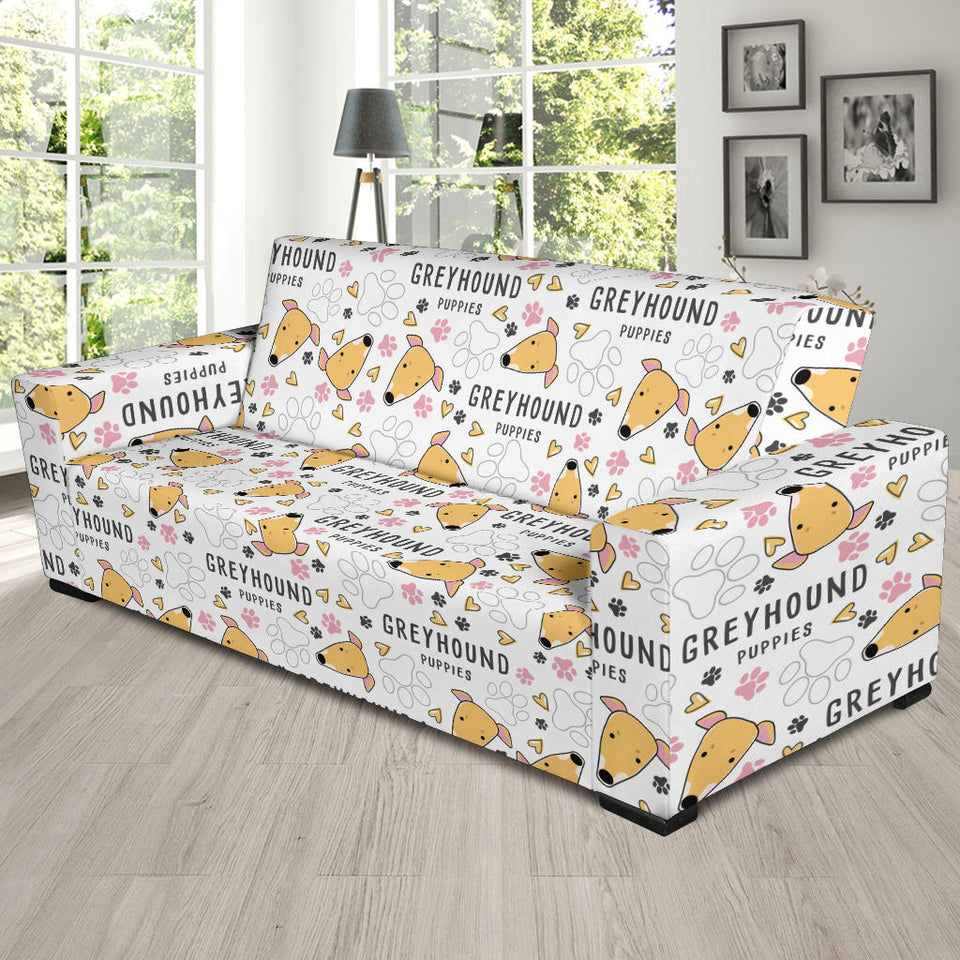 Greyhound Pattern Print Design 03 Sofa Slipcover