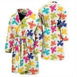 Pigeon Pattern Print Design 01 Men's Bathrobe